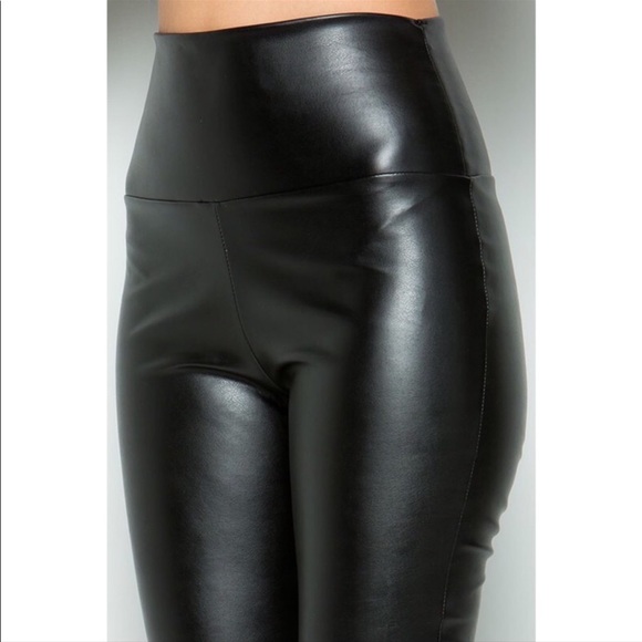 Boutique with Grace Soft & Stretchy Faux Leather Leggings NIP - Picture 3 of 11
